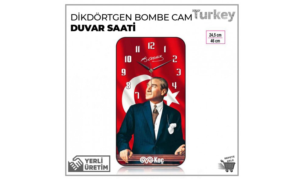 Dikdörtgen Bombe Cam Duvar Saati